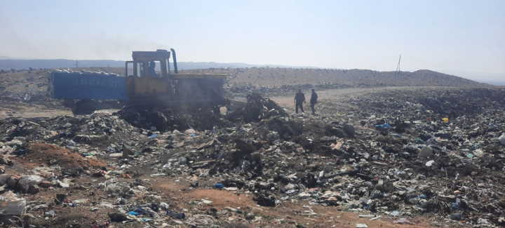 Disinfection and neutralization of the official landfill of the city of Isfara