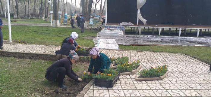 Подготовка к Международному дню Навруз в городе Турсунзаде