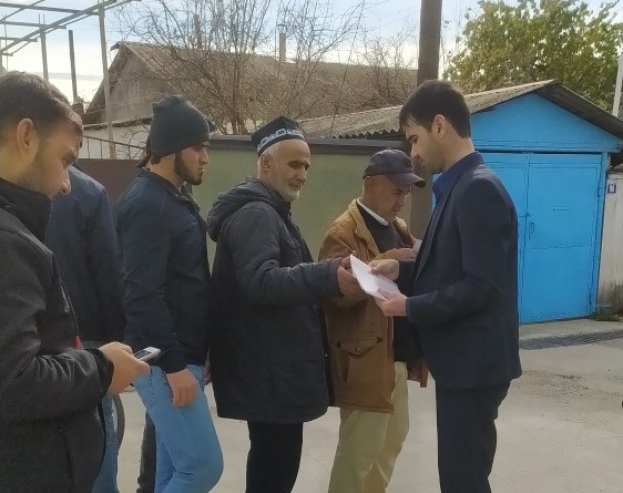 Корҳои фаҳмондадиҳӣ  оид ба масъалаи муомилот бо партовҳо дар масҷиди ҷомеи шаҳри Ваҳдат