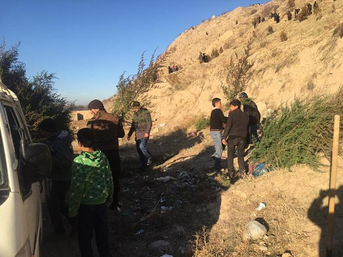 Planting seedlings in the city of Vahdat